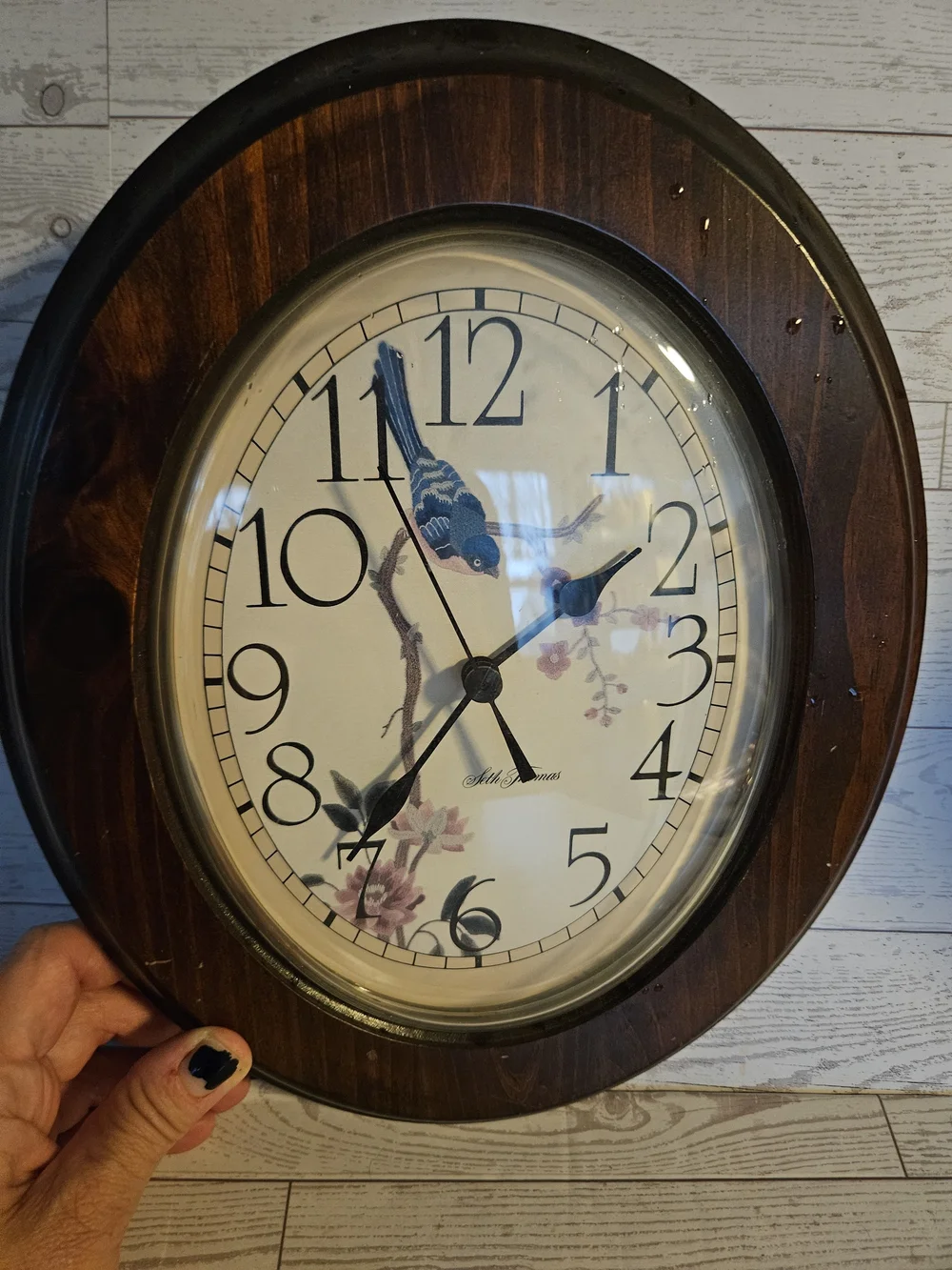 VINTAGE WOODEN BIRD CLOCK